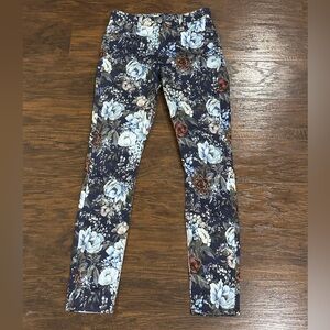 7 For All Mankind Women's Navy & Floral Print Pants Size 24